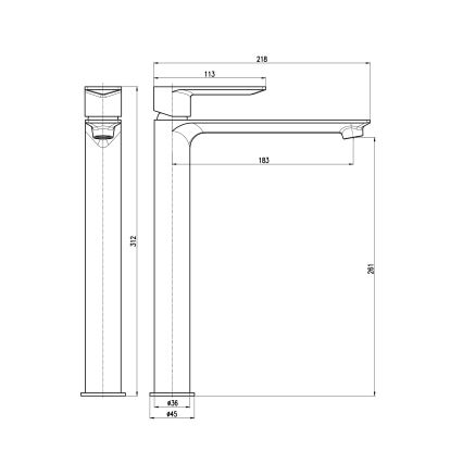 RAV Slezák NL130.0BMAT - Håndvaskarmatur NIL 31,2 cm i mat hvid