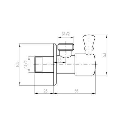 RAV Slezák RV0112 - Retro vinkelventil i poleret krom