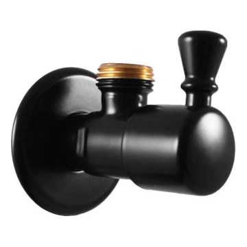 RAV Slezák RV0112CMAT - RETRO vinkelventil i mat sort