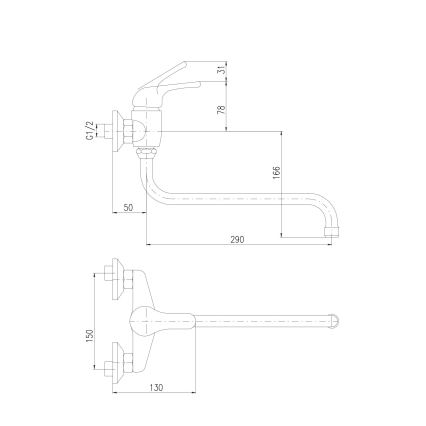RAV Slezák SA001.5/22 - Køkken- og håndvaskarmatur SAZAVA i poleret krom