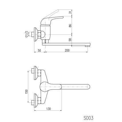 RAV Slezák SA001.5/23 - Køkken-/håndvaskarmatur SAZAVA i poleret krom