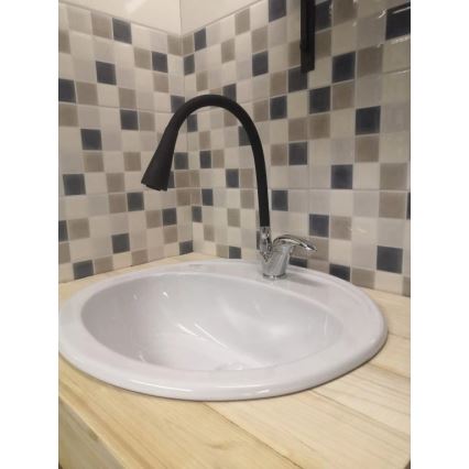 RAV Slezák SA006.0/13 - Køkkenarmatur med fleksibel tud SAZAVA 35,6 cm sort/poleret krom