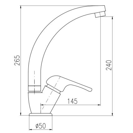 RAV Slezák SA006.0/3 - Køkkenarmatur SAZAVA 26,5 cm, poleret krom
