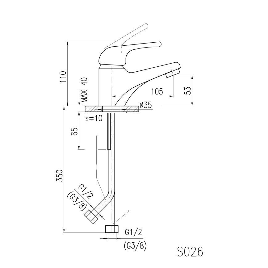 RAV Slezák SA026.0 - Håndvaskarmatur SAZAVA 11,5 cm, poleret krom