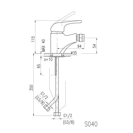 RAV Slezák SA044.0 - Bidetarmatur SAZAVA 11,5 cm, poleret krom