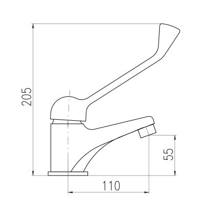 RAV Slezák SA626.0 - SAZAVA håndvaskarmatur med medicinsk greb, 20,5 cm, blank krom