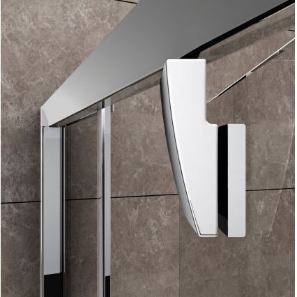 Ravak 37677U00Z1 - Tredelt kvartcirkelformet brusehjørne PIVOT 90x90 cm, satin
