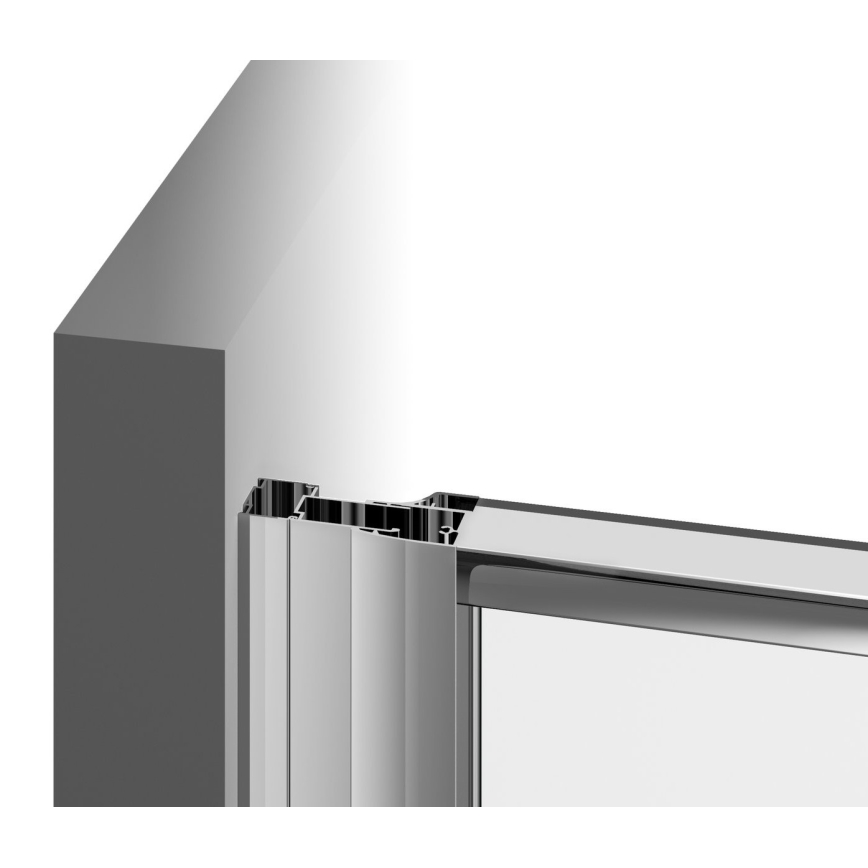 Ravak 37677U00Z1 - Tredelt kvartcirkelformet brusehjørne PIVOT 90x90 cm, satin
