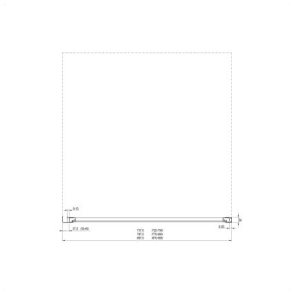 Ravak 940701R211 - Fast brusevæg SUPERNOVA 90x198 cm hvid