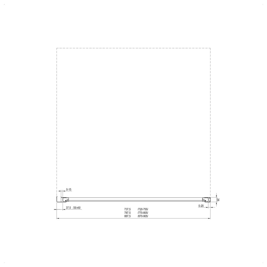 Ravak 940701R211 - Fast brusevæg SUPERNOVA 90x198 cm hvid