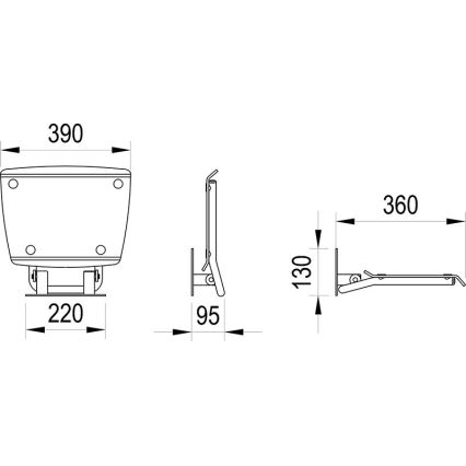 Ravak B8F0000052 - Sammenklappeligt brusesæde OVO i rustfrit stål