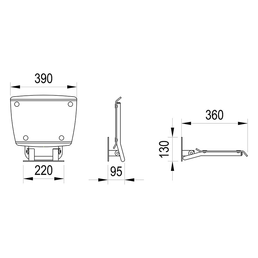 Ravak B8F0000052 - Sammenklappeligt brusesæde OVO i rustfrit stål