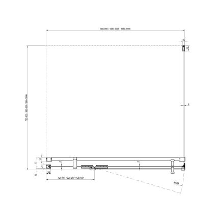 Ravak - Brusehjørne COOL 100 x 100 cm i blank krom