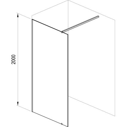 Ravak GW9WA030SZ1 - WALK-IN brusevæg 100x200 cm sort