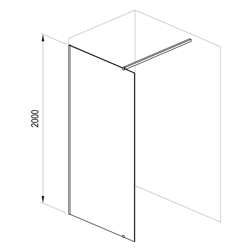Ravak GW9WA030SZ1 - WALK-IN brusevæg 100x200 cm sort