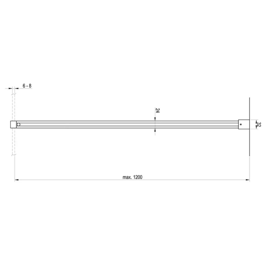 Ravak GWD01000A098 - Støttearm til WALK-IN bruseafskærmning 120 cm, poleret krom
