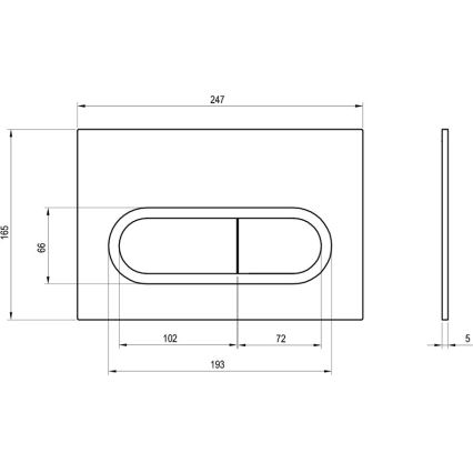 Ravak X01454 - Skylleknap CHROME 24,7x16,5 cm mat krom