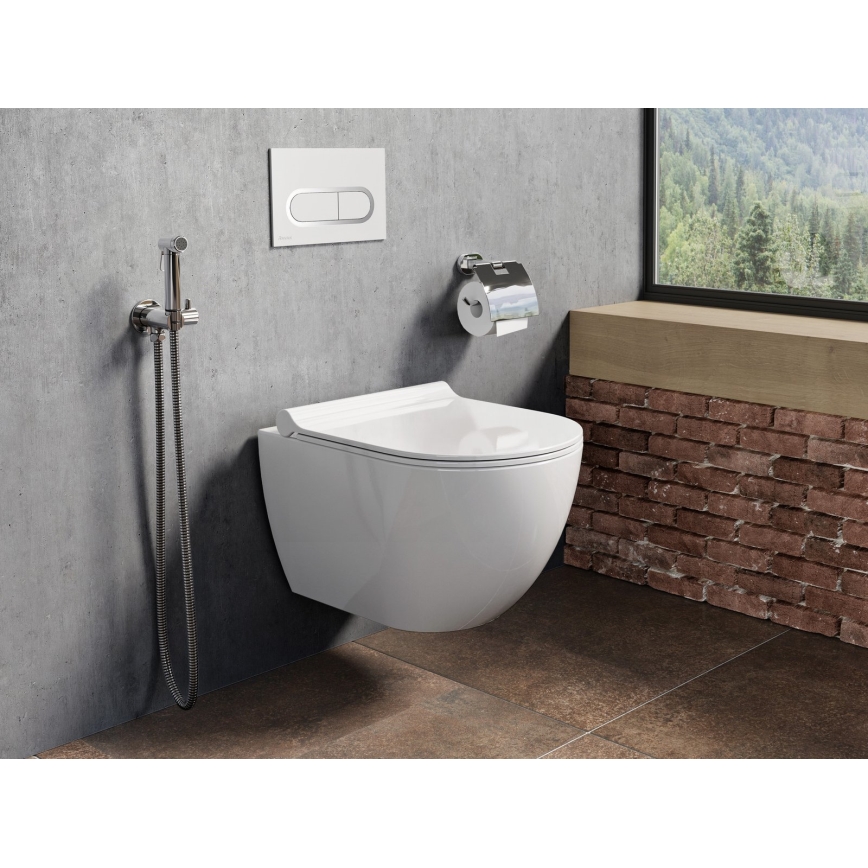 Ravak X01455 - Skylleknap CHROME 24,7x16,5 cm hvid