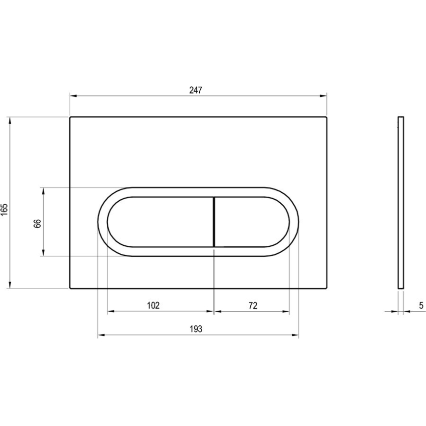 Ravak X01455 - Skylleknap CHROME 24,7x16,5 cm hvid