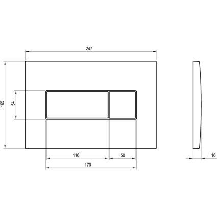 Ravak X01457 - Skylleknap UNI 24,7 x 16,5 cm hvid