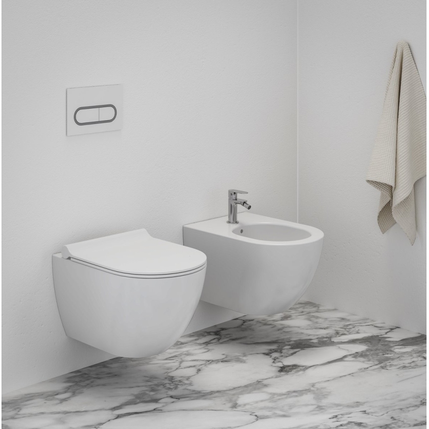 Ravak X01517 - Vægmonteret bidet UNI CHROME keramik/hvid