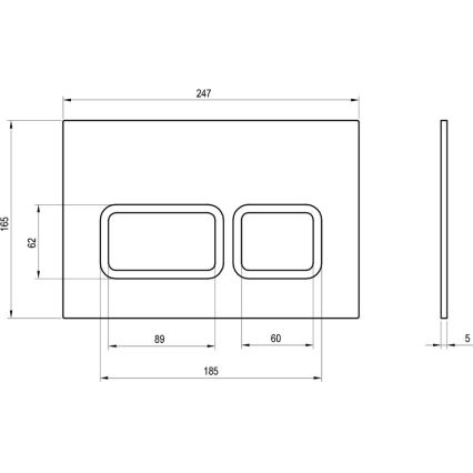 Ravak X01739 - Skylleknap TWIN 24,7x16,5 cm hvid