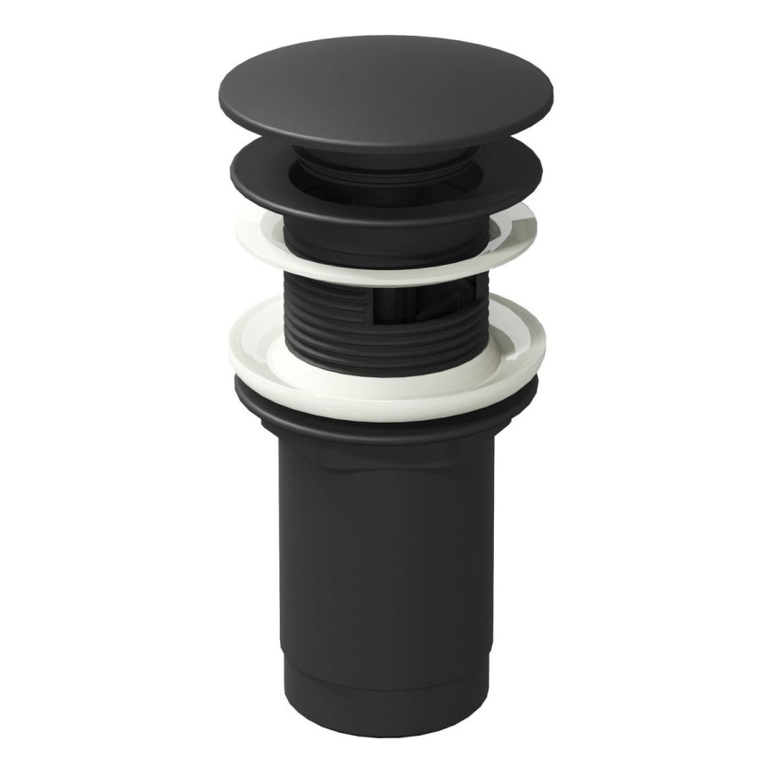 Ravak X01748 - CLICK-CLACK bundventil til håndvask, Ø 6,6 cm, sort