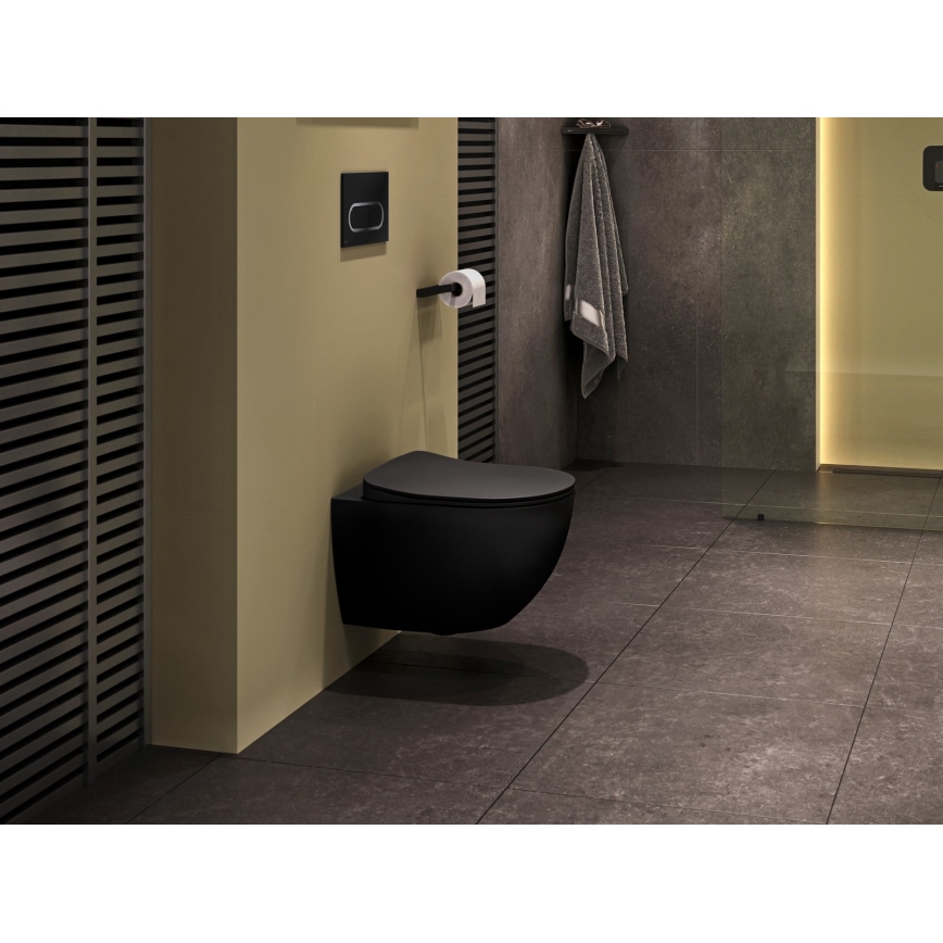 Ravak X01797 - Skylleknap 24,7 x 16,5 cm CHROME, sort