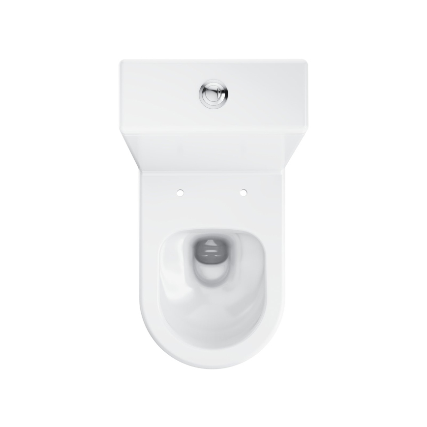 Ravak X01872 - WC-kombi uden skyllekant med SoftClose-sæde ELEGANT keramik/hvid