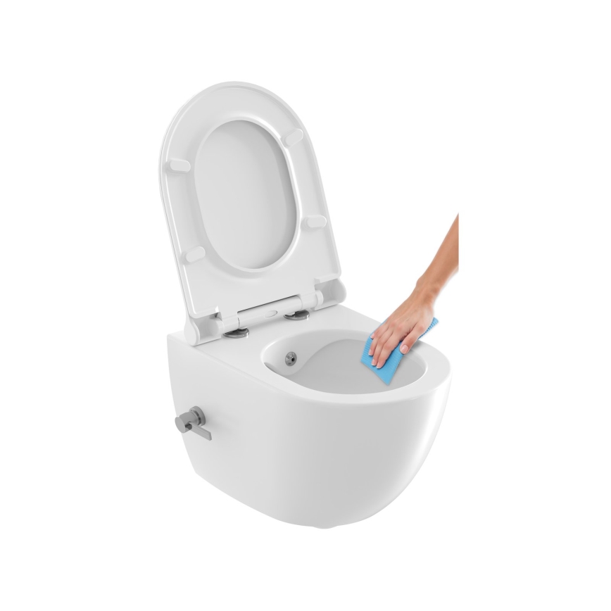 Ravak X01912 - Væghængt toilet med bidetdyse CHROME keramik/hvid