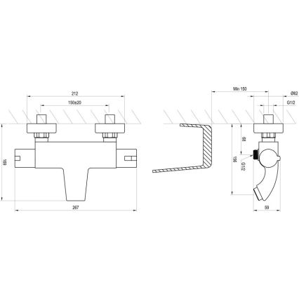 Ravak X070046 - Termostatisk badekarbatteri TERMO, blank krom