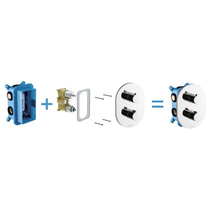 Ravak X070074 - Grundkrop til indbygningsarmaturer R-BOX MULTI RB 071.50 18,1x11,6 cm