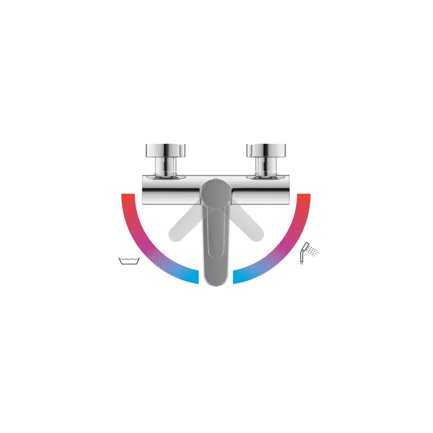 Ravak X070115 - Badekarbatteri PURI, blankt krom