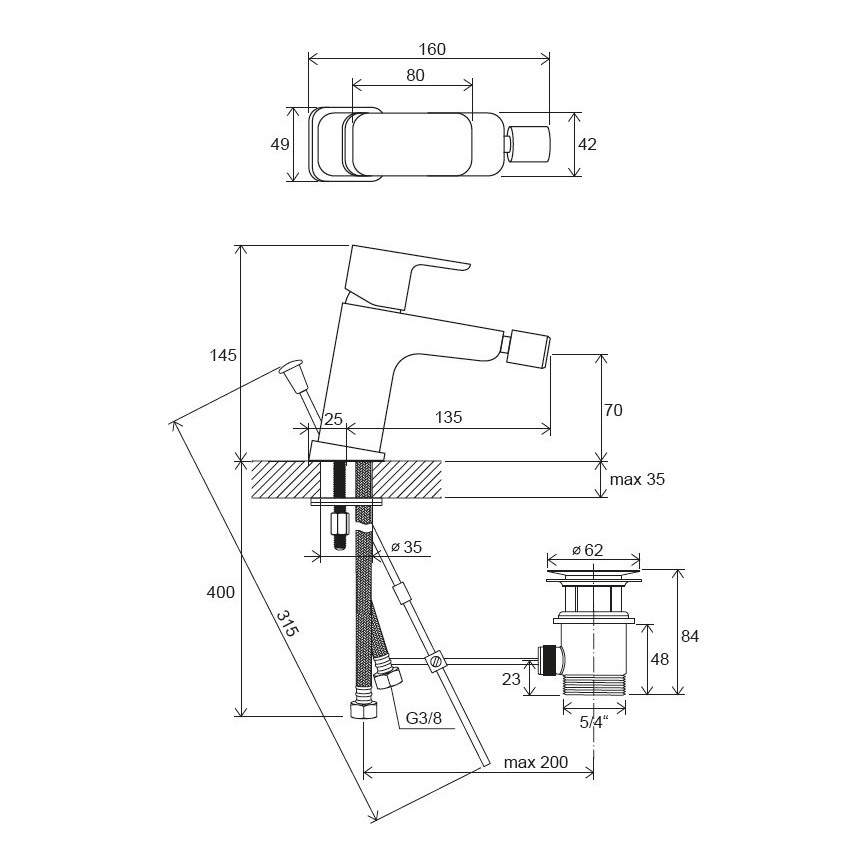 Ravak X070133 - Bidetarmatur FREE poleret krom