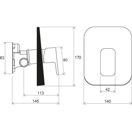 Ravak X070137 - Indbygningsbrusebatteri R-BOX, blank krom