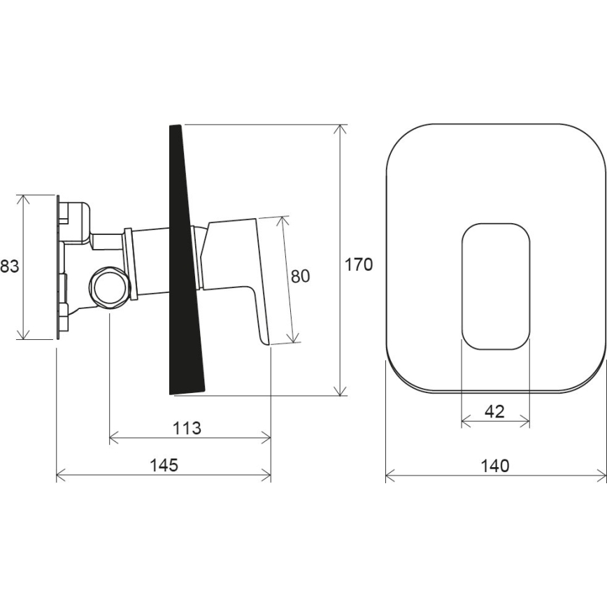Ravak X070137 - Indbygningsbrusebatteri R-BOX, blank krom