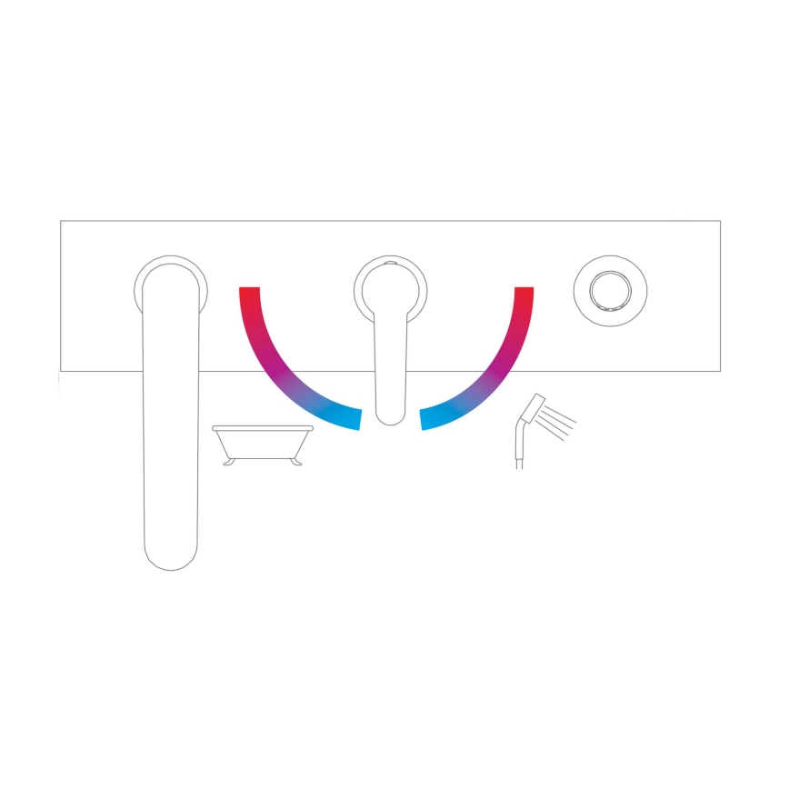 Ravak X070142 - PURI 3-huls kararmatur i blank krom