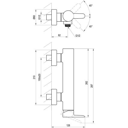 Ravak X070145 - Brusebatteri PURI i blank krom