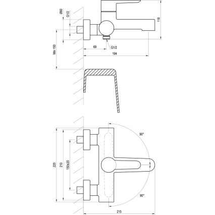 Ravak X070185 - Badekarbatteri PURI sort