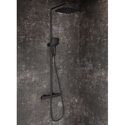 Ravak X070443 - Brusesæt med termostatisk blandingsbatteri FLAT mat sort