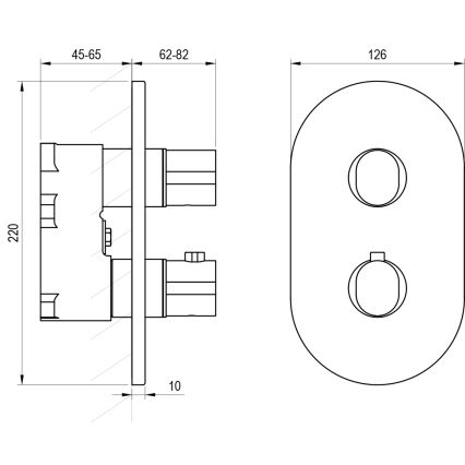 Ravak X070457 - Termostatisk brusebatteri til indbygget installation CHROME blank krom