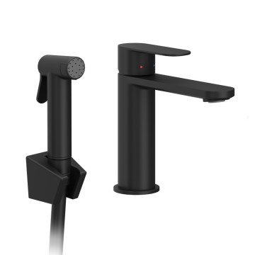 Ravak X070462 - Håndvaskarmatur med bidetbruser CHROME, sort