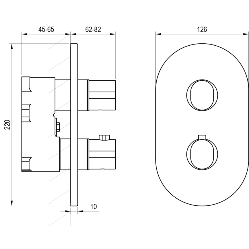 Ravak X070469 - Termostatisk brusebatteri til indbygning CHROME sort