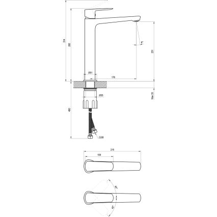 Ravak X070472 - Håndvaskarmatur LIFE 28 cm poleret krom