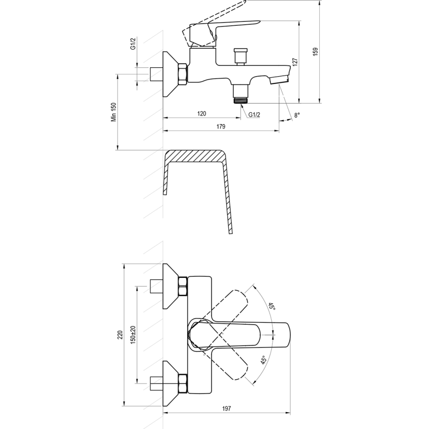 Ravak X070473 - Badekarbatteri LIFE poleret krom