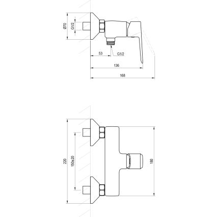 Ravak X070474 - LIFE brusebatteri, blank krom