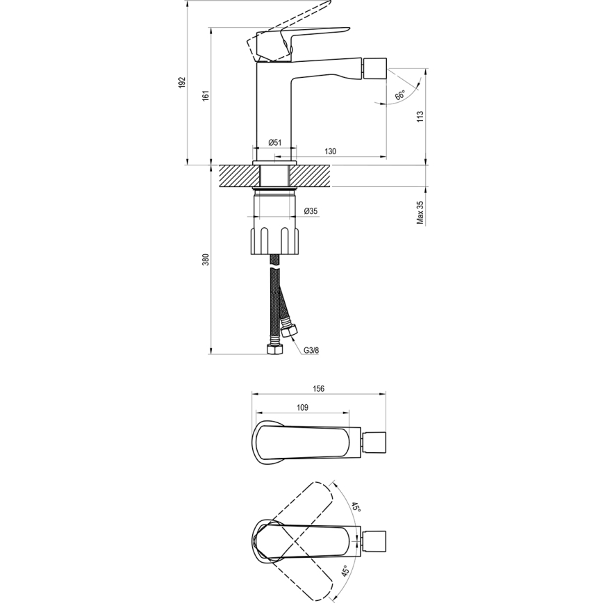 Ravak X070475 - Bidetarmatur LIFE, blank krom