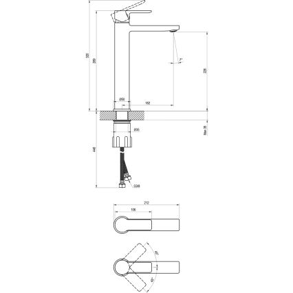 Ravak X070484 - Håndvaskarmatur SOLAR 29 cm poleret krom