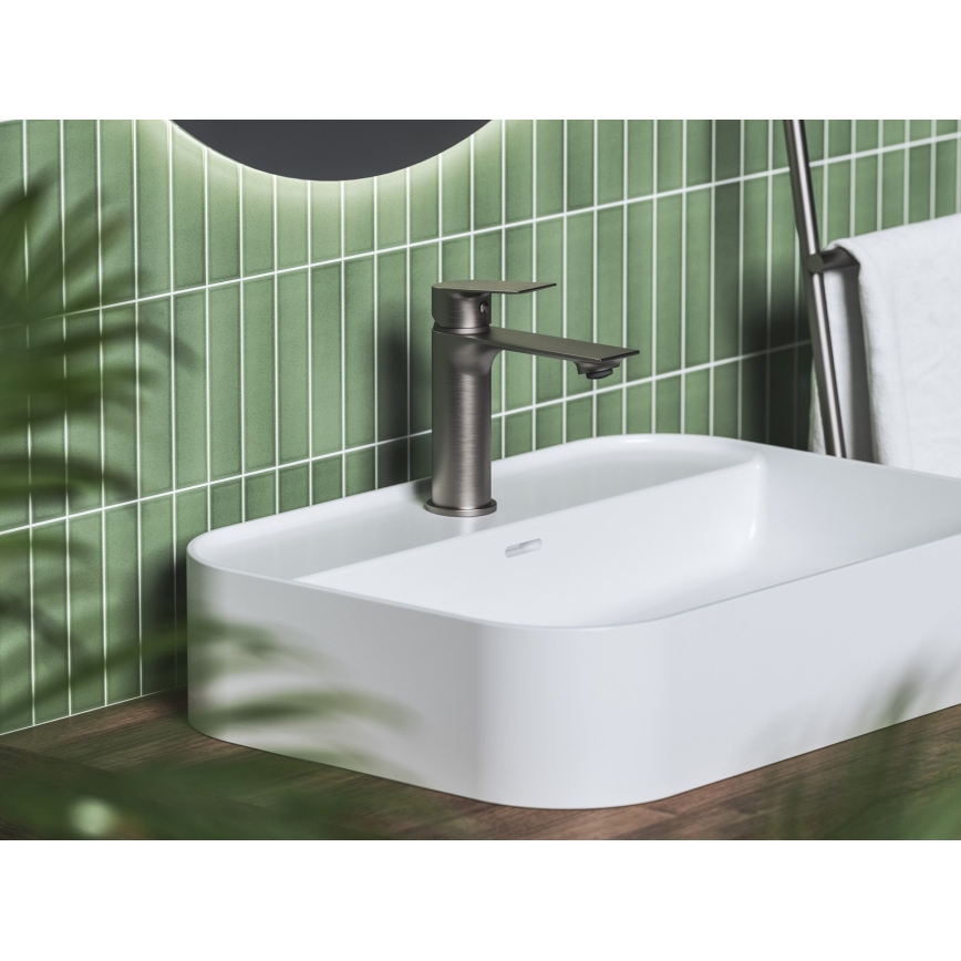 Ravak X070652 - Håndvaskarmatur PLAN 16,8 cm, børstet grafit