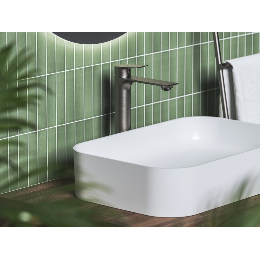 Ravak X070653 - PLAN håndvaskarmatur 30 cm, børstet grafit